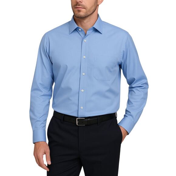 Jos. A. Bank Signature Collection Blue Collared Formal Button Down Shirt 16-32 - Picture 1 of 6